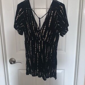 Black and cream romper